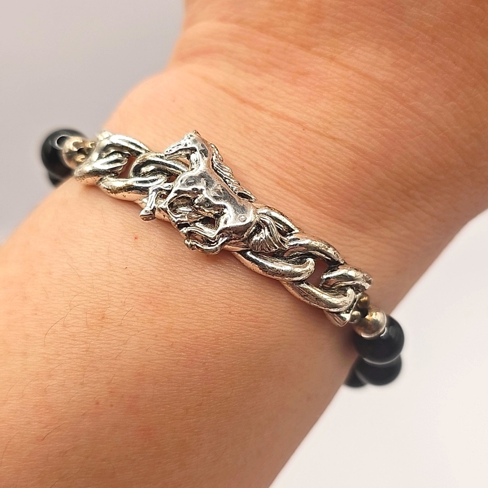 Silvertone Mustang 🐎 Horse Charm Bracelet